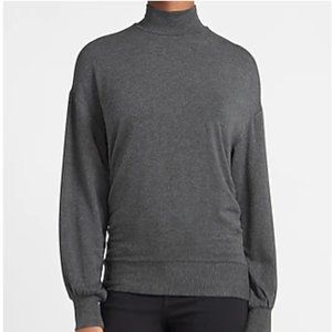 EXPRESS Women's Heathered Mock Neck Cinched Side Sweatshirt